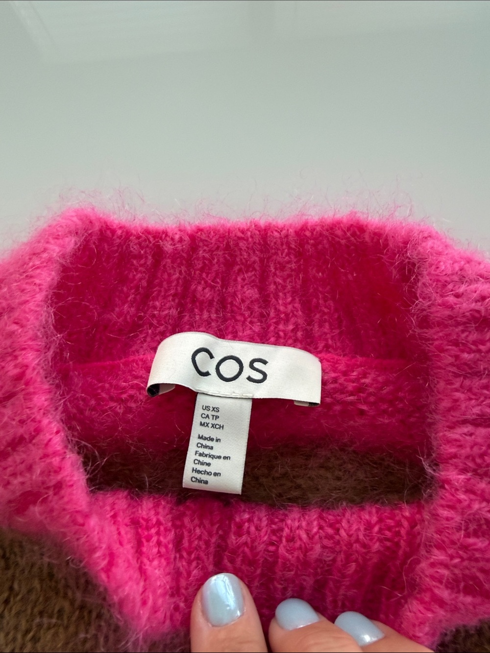 COS Pink and Brown Striped Turtleneck Sweater - Picture 2 of 5